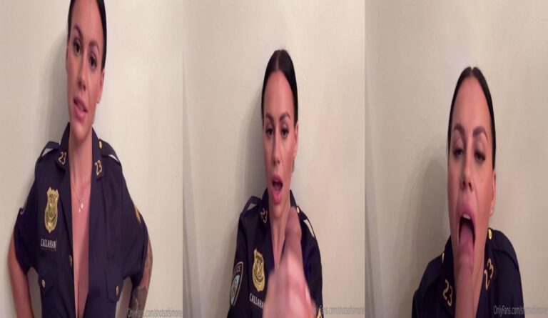 Mujer Policía Shotsofsimone Dando La Cabeza Descuidado