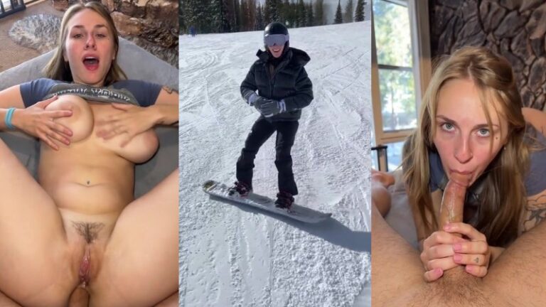 Angel Youngs es perforada después de hacer snowboard