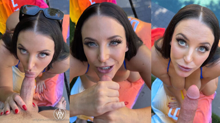 Angela White Blows A Cock By The Pool