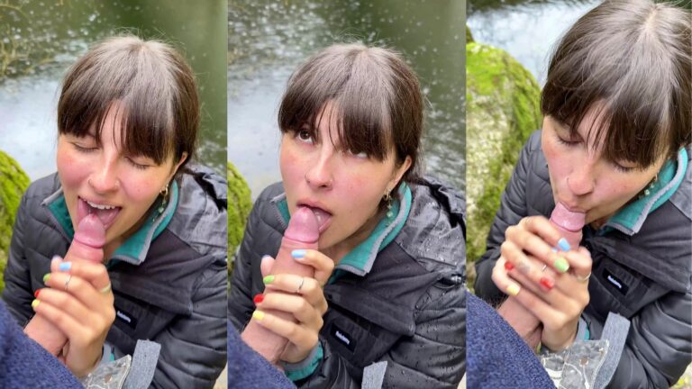 Boatbunny le hace una mamada a su novio en el bosque