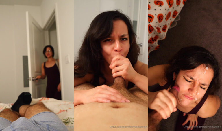 CherryBlosmGirl obtiene un tratamiento facial después de una mamada