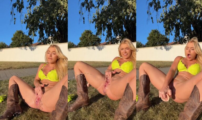 Elle Brooke eyacula mientras se masturba al aire libre