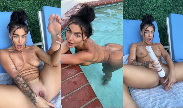 Emjayplays se masturba junto a la piscina