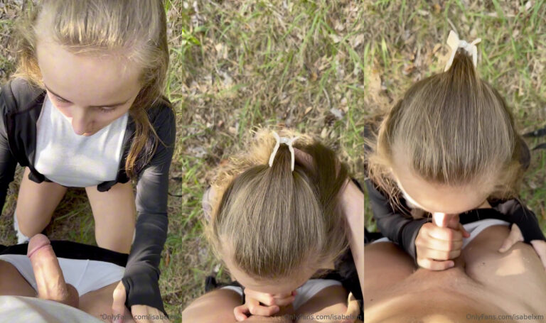 Isabelxm disfruta de una mamada al aire libre