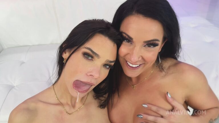 Ivy Ireland y Courtney Tillia comparten una polla en un trío