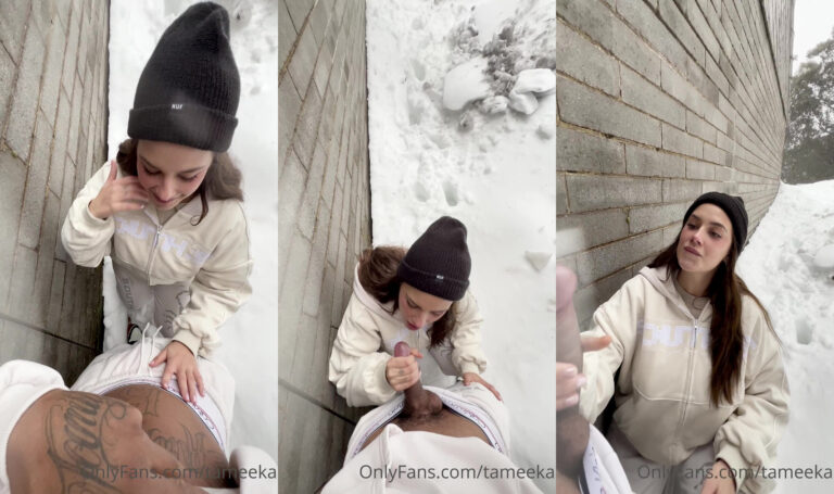 La rápida mamada de Tameeka en la nieve