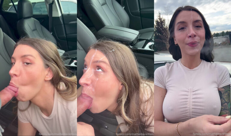 Mathema Kitten toma un facial en un estacionamiento