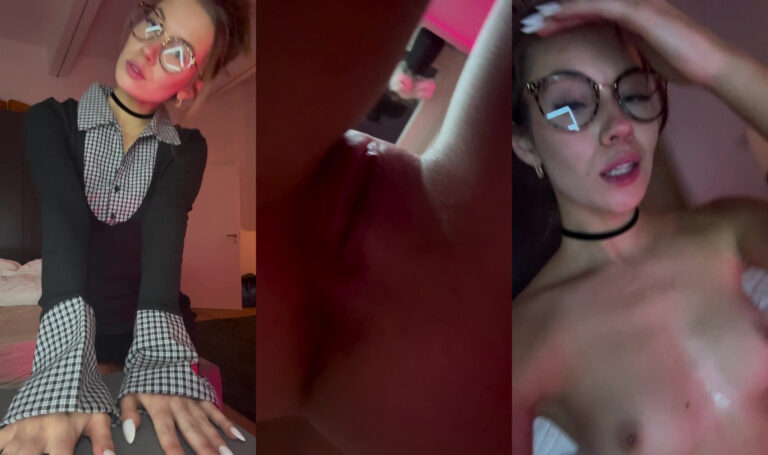 Nerdy Viktoriakpa’s Glass Dildo Masturbation