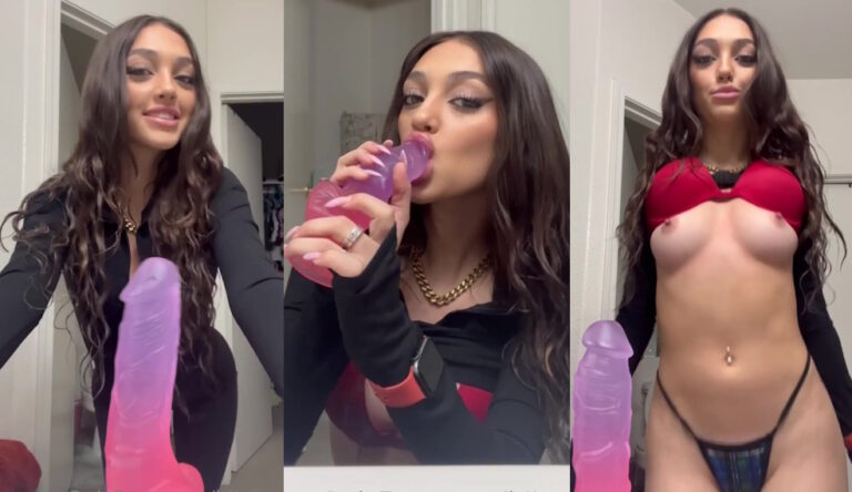 Senya Marin acaricia y chupa un consolador en el baño