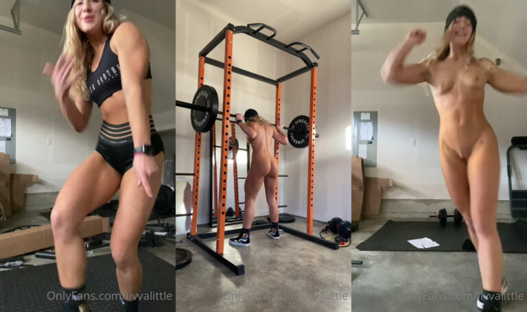 Sesión de gimnasio desnuda de Livvalittle