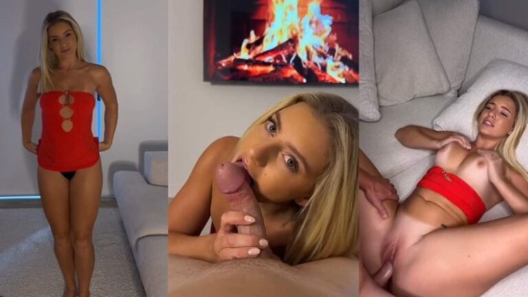 Sharnaxo recibe creampie con su vestido rojo