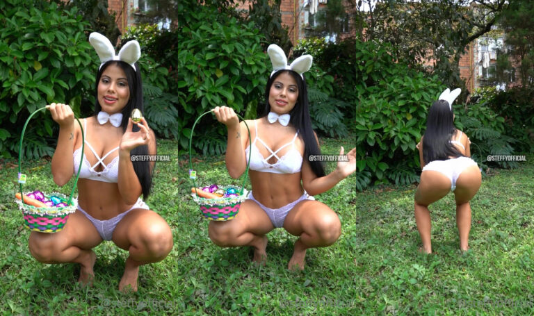 Steffy Moreno se disfrazó de conejo y chupó una zanahoria