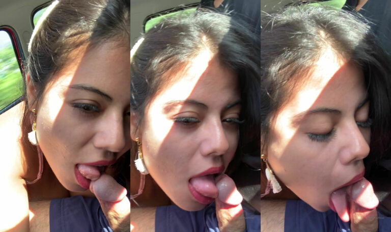 Steffy moreno chupa polla en un auto
