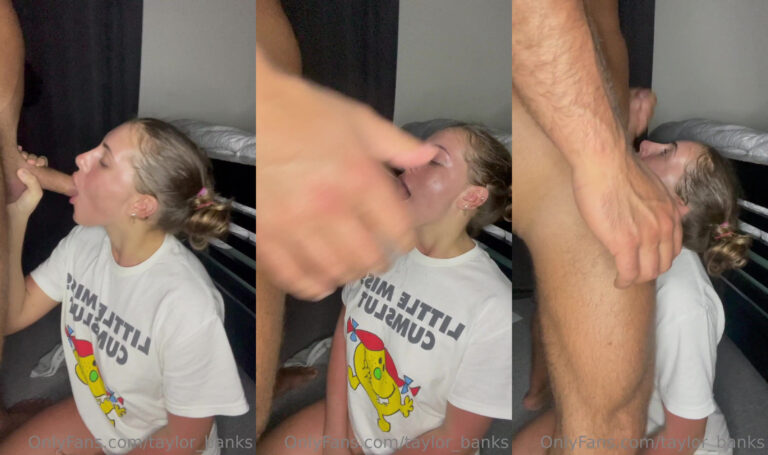 Taylor Banks toma profundamente la polla larga de su novio