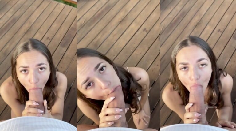 Wendy0501 realiza una mamada al aire libre