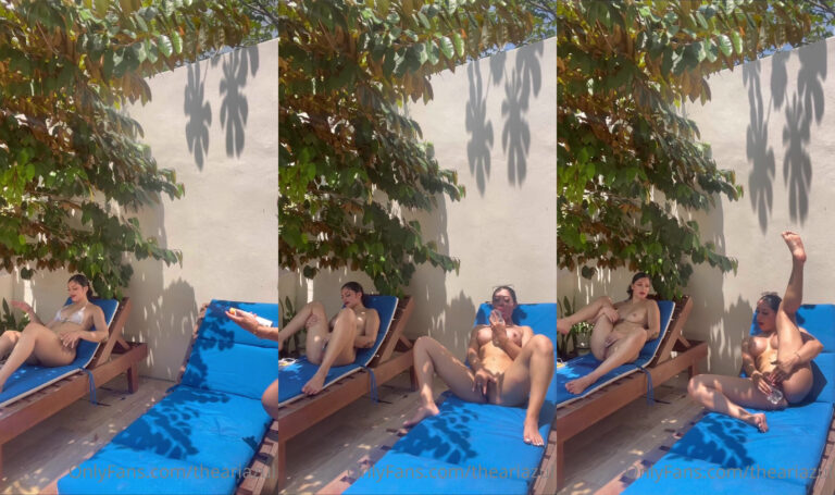 Ari Azul And Princesa Amor Masturbate Outside