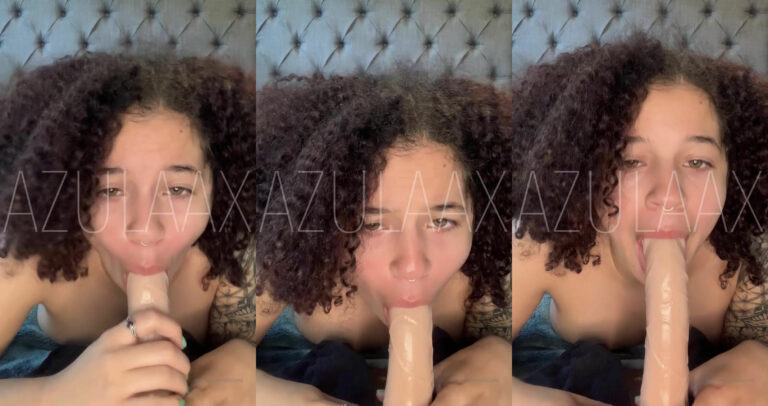 Azulaax Chupando Y Montando Un Dildo Grande En Primer Plano