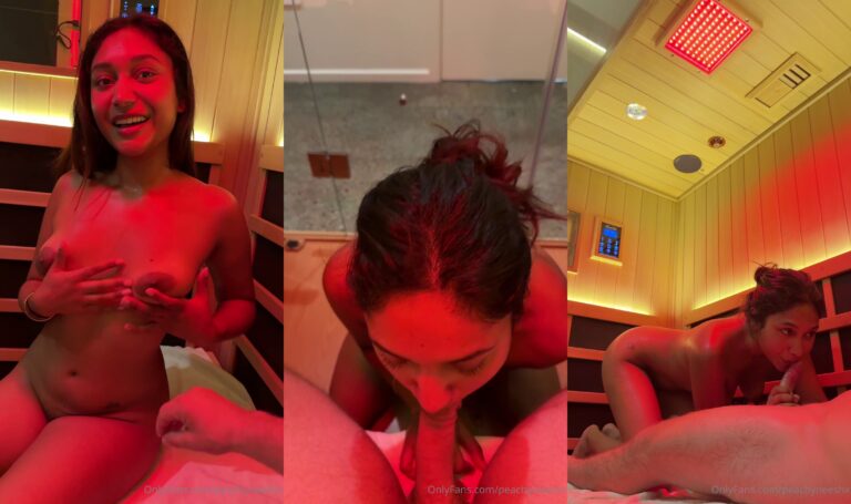 PeachyNeeshx Blows A Cock In The Sauna
