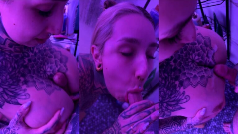 Split_Tongue_Bri’s Shower Blowjob With Her BF